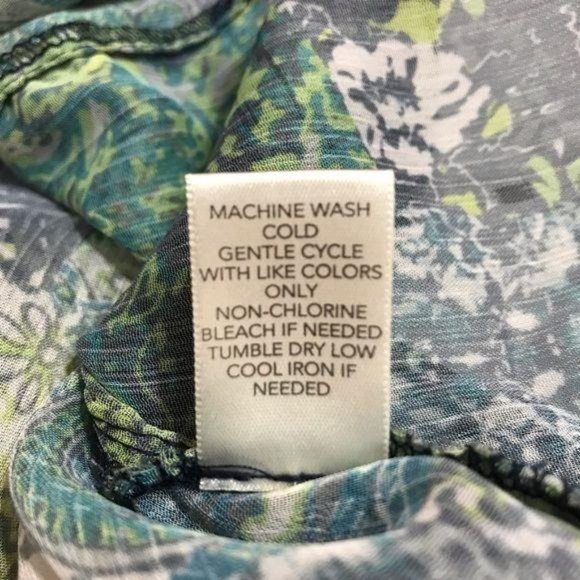 Christopher & Banks Green Small Floral Sheer Top - Picture 8 of 9